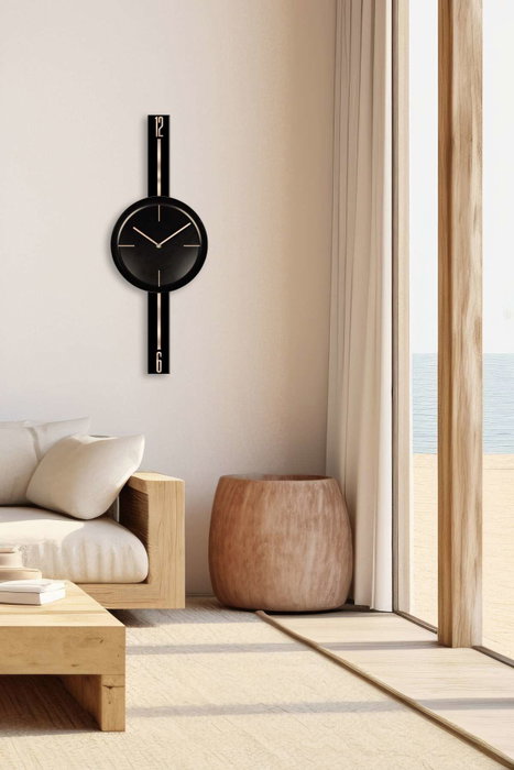 Wallity Reloj de Pared Decorativo Negro de 30 x 80 cm